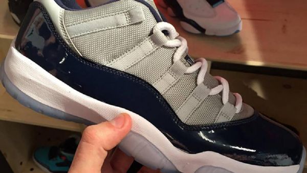 Nike Air Jordan 11 Low Tops Georgetown Sko Herre Marineblå Grå