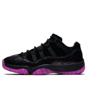 Nike Air Jordan 11 Low Tops Retro Basketball Shoes Dame Svarte Lilla