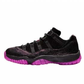 Nike Air Jordan 11 Low Tops Rook To Queen Sko Dame Svarte Lilla