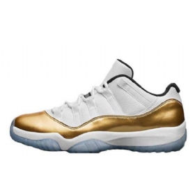 Nike Air Jordan 11 Low Tops Sko Herre Hvite Gull