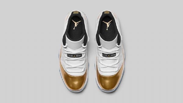 Nike Air Jordan 11 Low Tops Sko Herre Hvite Gull
