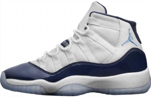 Nike Air Jordan 11 Retro Gs Basketball Shoes Dame Hvite Marineblå