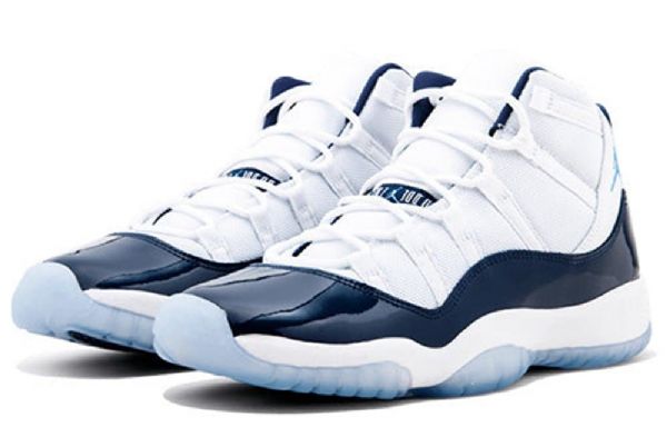 Nike Air Jordan 11 Retro Gs Basketball Shoes Dame Hvite Marineblå