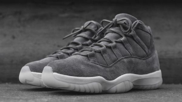 Nike Air Jordan 11 Semsket Skinn Premium Sko Herre Grå