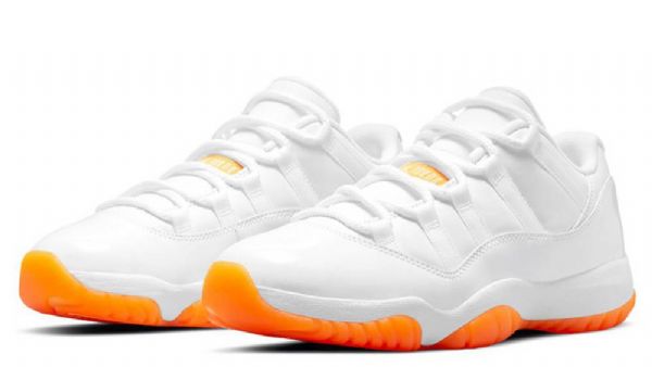 Nike Air Jordan Retro 11 Low Tops Citrus Sko Dame Hvite