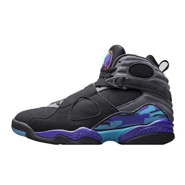 Nike Air Jordan 8 Aqua Sko Herre Svarte Lilla