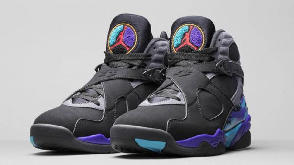 Nike Air Jordan 8 Aqua Sko Herre Svarte Lilla