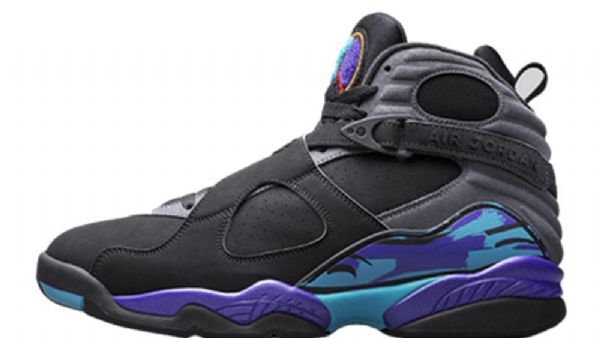 Nike Air Jordan 8 Aqua Sko Herre Svarte Lilla