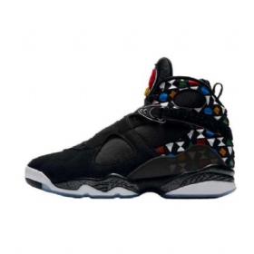 Nike Air Jordan 8 Quai 54 Sko Herre Svarte
