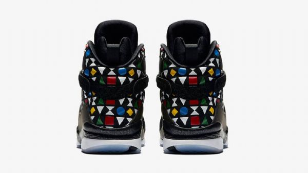 Nike Air Jordan 8 Quai 54 Sko Herre Svarte