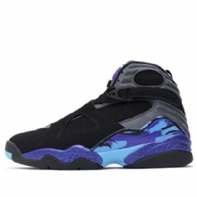 Nike Air Jordan 8 Retro Basketball Shoes Herre Svarte Lilla