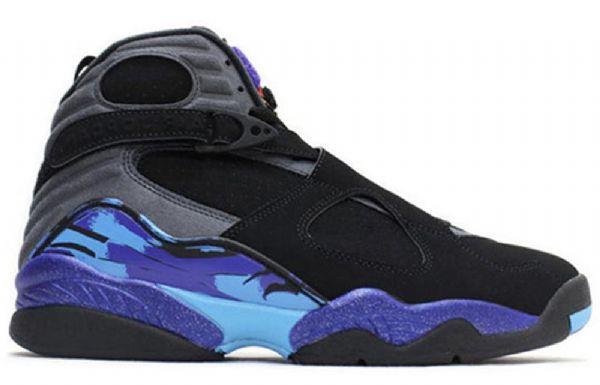 Nike Air Jordan 8 Retro Basketball Shoes Herre Svarte Lilla