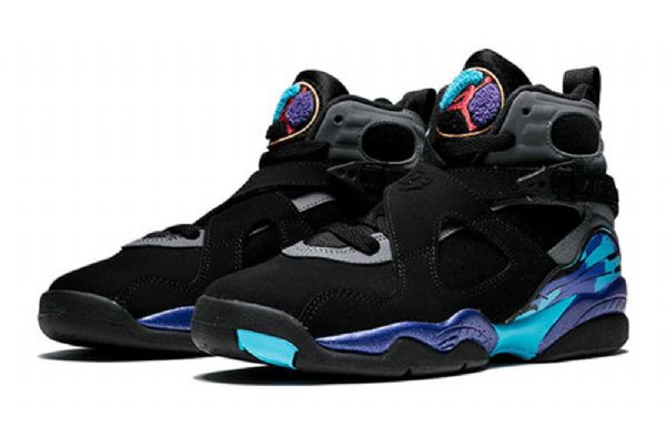 Nike Air Jordan 8 Retro Bg Basketball Shoes Herre Svarte