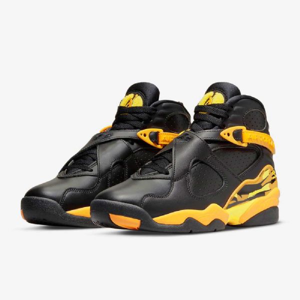 Nike Air Jordan 8 Retro Sko Dame Svarte Gul