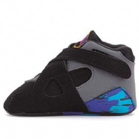 Nike Air Jordan 8 Retro Td Sko Barn Svarte Grå