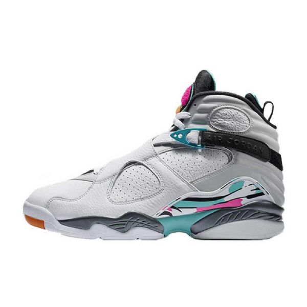 Nike Air Jordan 8 South Beach Sko Herre Hvite