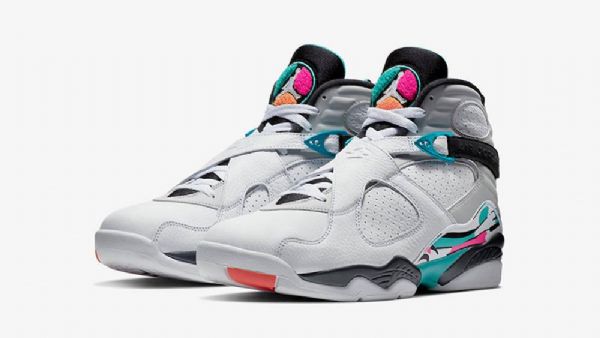 Nike Air Jordan 8 South Beach Sko Herre Hvite