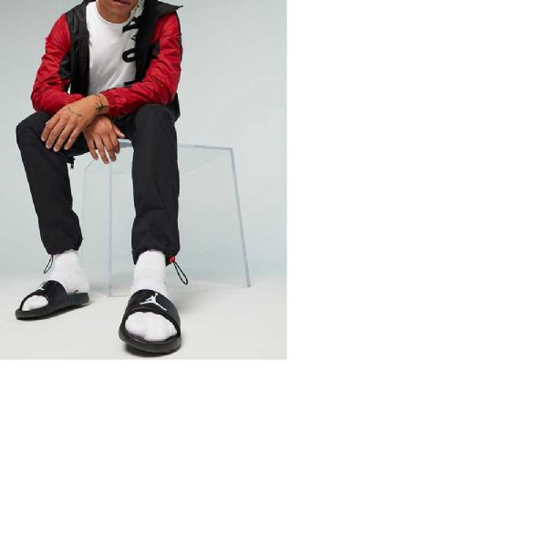 Nike Air Jordan Break Badesandaler Dame Svarte Hvite