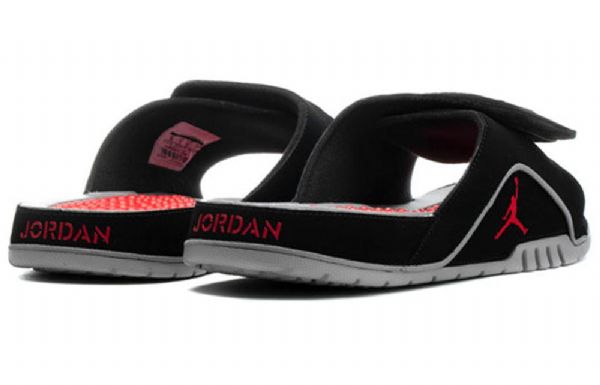 Nike Air Jordan Hydro Iv Retro Non-slip Borrelås Acupressure Sole Obsidian Slide Sports Slippers Herre Svarte
