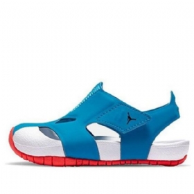 Nike Air Jordan Td Flare Game Time Borrelås Sandaler Barn Hvite Blå