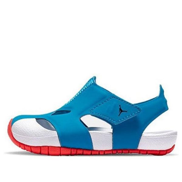 Nike Air Jordan Td Flare Game Time Borrelås Sandaler Barn Hvite Blå
