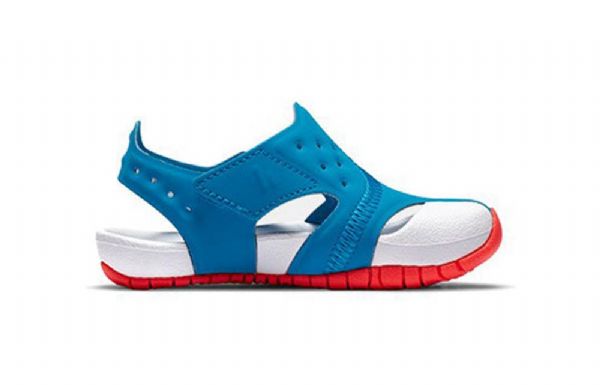 Nike Air Jordan Td Flare Game Time Borrelås Sandaler Barn Hvite Blå