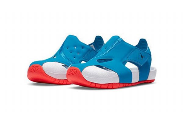 Nike Air Jordan Td Flare Game Time Borrelås Sandaler Barn Hvite Blå
