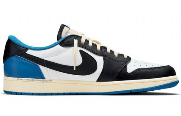 Nike Fragment Design X Travis Scott X Air Jordan 1 Retro Basketball Shoes Herre Blå Khaki Hvite