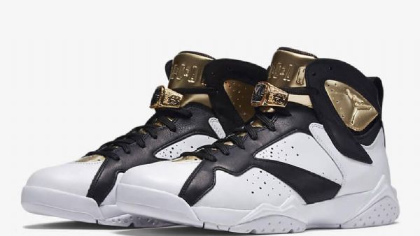Nike Air Jordan 7 Champagne Sko Herre Svarte Hvite