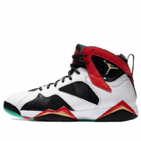 Nike Air Jordan 7 Retro Basketball Shoes Herre Svarte Hvite Rød
