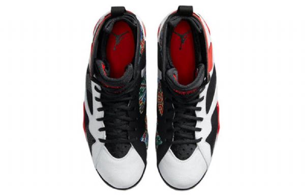 Nike Air Jordan 7 Retro Basketball Shoes Herre Svarte Hvite Rød