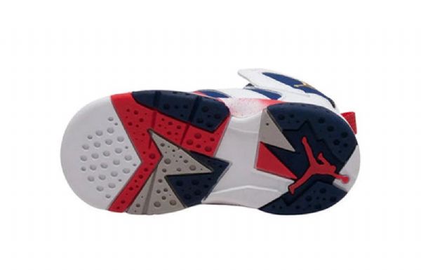 Nike Air Jordan 7 Retro Bt Basketball Shoes Barn Hvite Blå