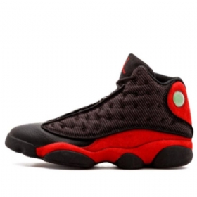 Nike Air Jordan 13 Bred Retro Basketball Shoes Dame Svarte Rød