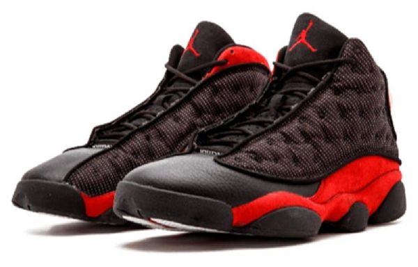 Nike Air Jordan 13 Bred Retro Basketball Shoes Dame Svarte Rød