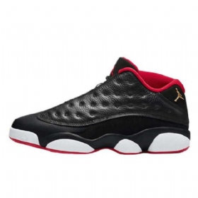 Nike Air Jordan 13 Low Tops Bred Sko Herre Svarte Rød
