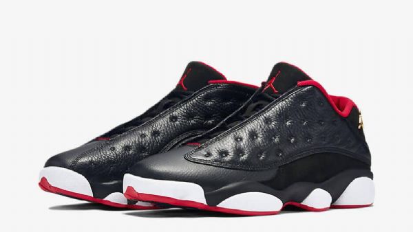 Nike Air Jordan 13 Low Tops Bred Sko Herre Svarte Rød