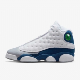 Nike Air Jordan 13 Retro Sko Barn Hvite Blå Lyse Grå Rød