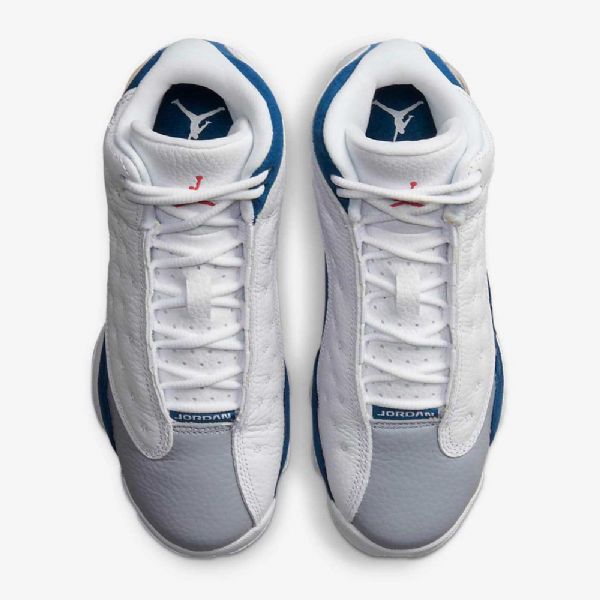Nike Air Jordan 13 Retro Sko Barn Hvite Blå Lyse Grå Rød