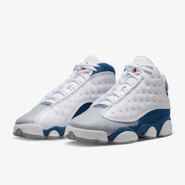 Nike Air Jordan 13 Retro Sko Barn Hvite Blå Lyse Grå Rød