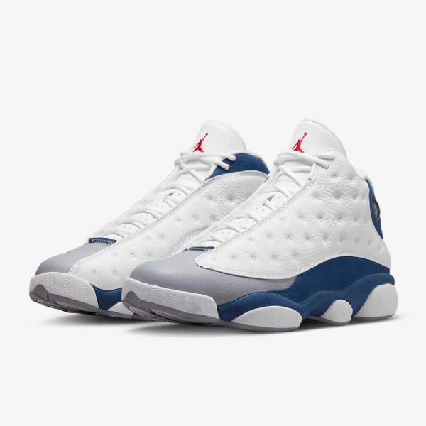 Nike Air Jordan 13 Retro Sko Herre Hvite Blå Lyse Grå Rød