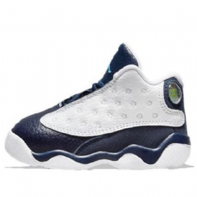 Nike Air Jordan 13 Retro Td Basketball Shoes Barn Marineblå Hvite