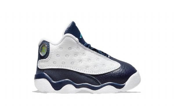 Nike Air Jordan 13 Retro Td Basketball Shoes Barn Marineblå Hvite
