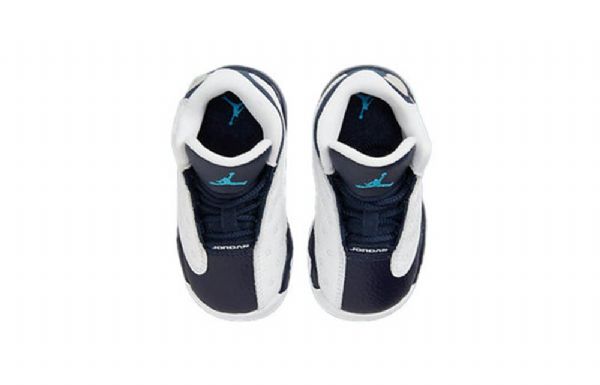 Nike Air Jordan 13 Retro Td Basketball Shoes Barn Marineblå Hvite