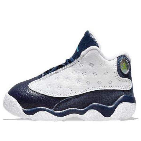 Nike Air Jordan 13 Retro Td Basketball Shoes Barn Marineblå Hvite