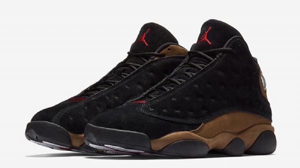 Nike Air Jordan 13 Sko Herre Svarte Olivengrønne