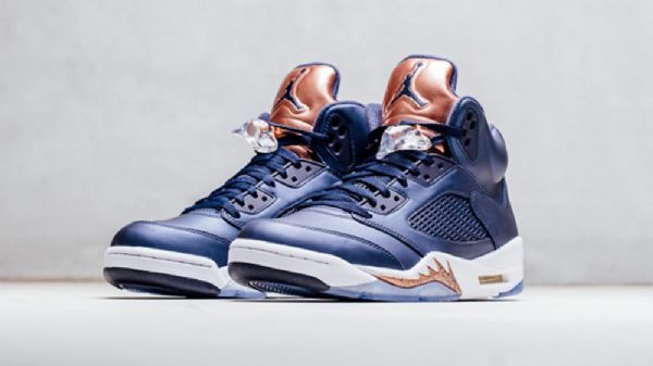 Nike Air Jordan 5 Bronze Sko Herre Marineblå