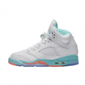 Nike Air Jordan 5 Gg Aqua Sko Dame Hvite