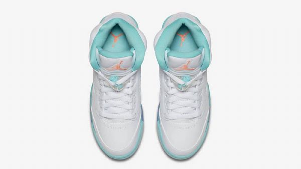Nike Air Jordan 5 Gg Aqua Sko Dame Hvite