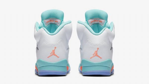 Nike Air Jordan 5 Gg Aqua Sko Dame Hvite