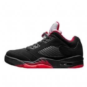 Nike Air Jordan 5 Low Tops Alternate Sko Herre Svarte Rød